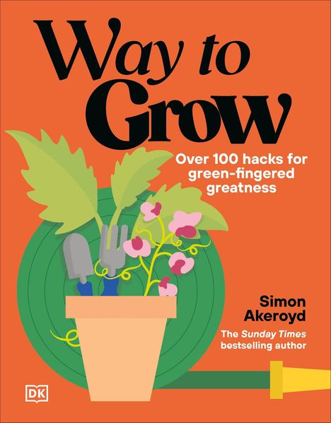 „Way to Grow“, über 100 Tipps für Gartenliebhaber, von Simon Akeroyd. Illustration: Blumentopf mit Pflanzen.