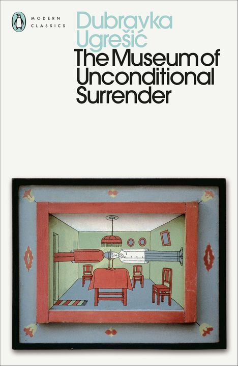 Moderne Klassiker. Dubravka Ugrešić: The Museum of Unconditional Surrender. Illustration: Ein Zimmer mit naiver Kunststil.