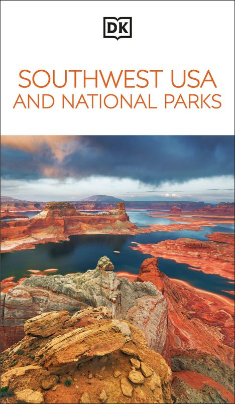 Text: "Southwest USA and National Parks". Unter einem DK-Logo eine beeindruckende Wüstenlandschaft mit Felsen und Wasser.