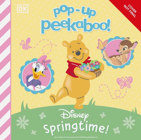 "pop-up peekaboo! Disney Springtime!" Illustration mit Winnie Puuh, Daisy Duck und Bambi. Frühlingshaft und farbenfroh.