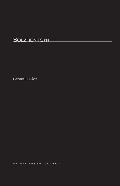 Georg Lukacs: Solzhenitsyn, Buch