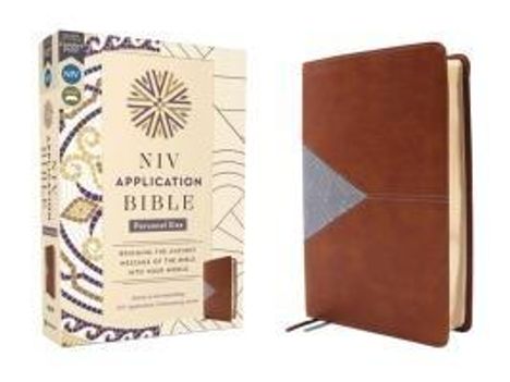 Zondervan: NIV Application Bible, Personal Size, Leathersoft, Brown/Blue, Red Letter, Comfort Print, Buch