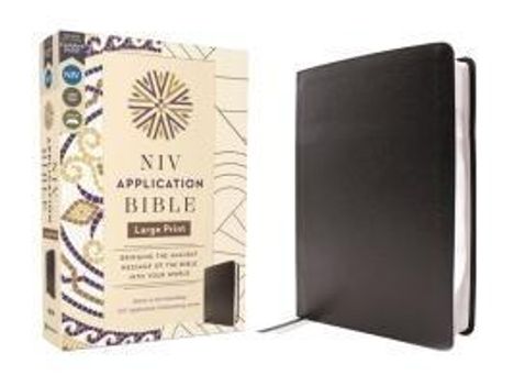 Zondervan: NIV Application Bible, Large Print, European Bonded Leather, Black, Red Letter, Comfort Print, Buch