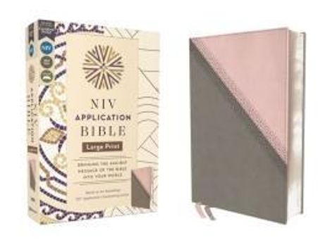 Zondervan: NIV Application Bible, Large Print, Leathersoft, Pink/Gray, Red Letter, Comfort Print, Buch