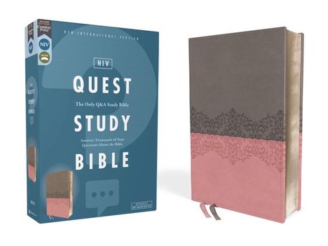 Zondervan: Niv, Quest Study Bible, Leathersoft, Gray/Pink, Comfort Print, Buch