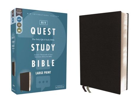 Niv, Quest Study Bible, Large Print, Bonded Leather, Black, Comfort Print, Buch