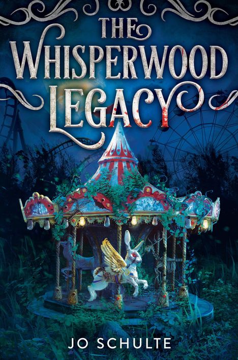 "The Whisperwood Legacy", "Jo Schulte". Eine verwunschene Karussell-Szene mit detailreichem Design und mystischer Atmosphäre.