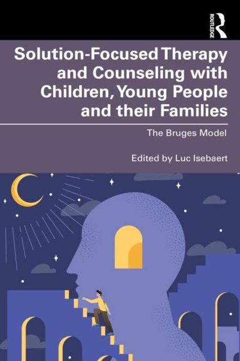 "Solution-Focused Therapy and Counseling with Children, Young People and their Families." Illustration mit Sternen und Mond.