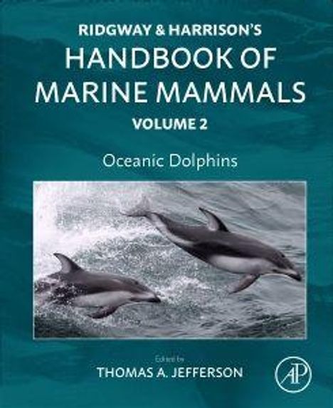 RIDGWAY & HARRISON'S HANDBOOK OF MARINE MAMMALS VOLUME 2 Oceanic Dolphins. Bild von zwei schwimmenden Delfinen.