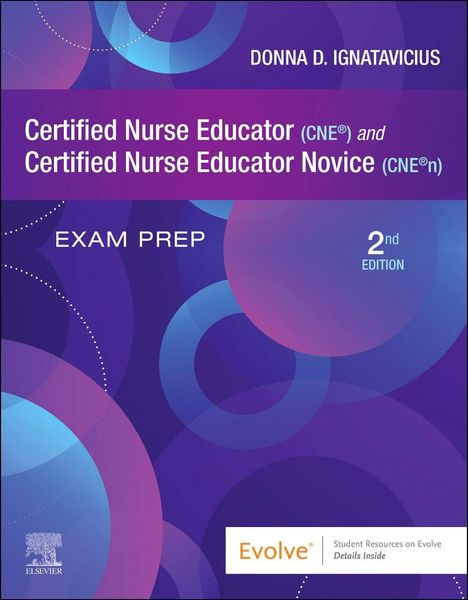Text auf lila Hintergrund: "Certified Nurse Educator (CNE) and Certified Nurse Educator Novice (CNE®n) Exam Prep, 2nd Edition".