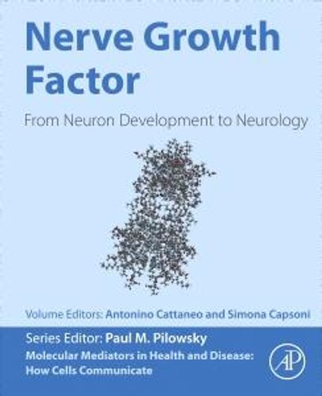 "Nerve Growth Factor: From Neuron Development to Neurology". Logo unten rechts, Molekülstruktur in der Mitte.
