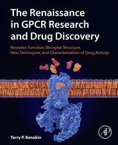 Text: "The Renaissance in GPCR Research and Drug Discovery." Darstellung eines Moleküls in einer Zellmembran.