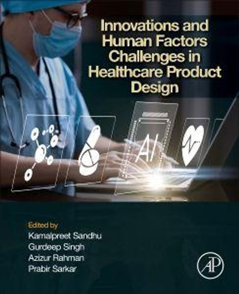 "Innovations and Human Factors Challenges in Healthcare Product Design" oben. Herausgeber: Kamalpreet Sandhu, Gurdeep Singh.