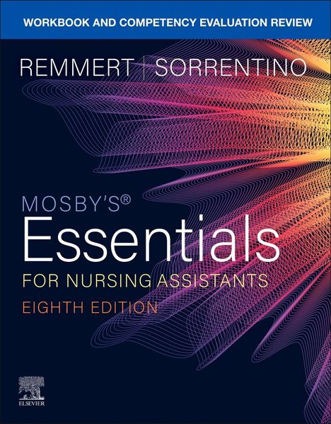 Oben steht "WORKBOOK AND COMPETENCY EVALUATION REVIEW". Drunter: "REMMERT | SORRENTINO". Bunte Linien bilden ein Muster.