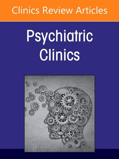 "Clinics Review Articles", "Psychiatric Clinics". Eine Illustration eines Kopfes aus Zahnrädern.