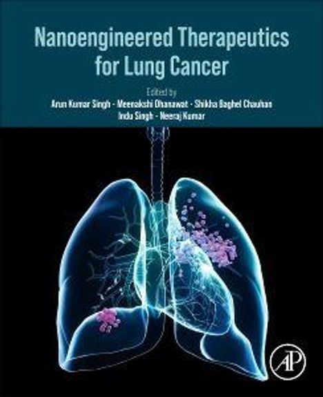 Titel: "Nanoengineered Therapeutics for Lung Cancer". Lungen-Illustration mit pinken Partikeln.