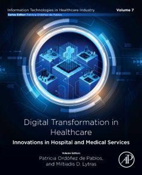 "Digital Transformation in Healthcare: Innovations in Hospital and Medical Services." Titelbild mit digitalem Netzwerk.