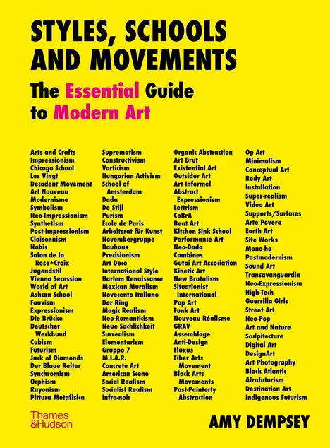 Text: "Styles, Schools and Movements: The Essential Guide to Modern Art" von Amy Dempsey. Liste von Kunststilen.