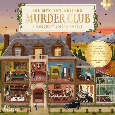 "THE MYSTERY WRITERS' MURDER CLUB: A WHODUNIT JIGSAW PUZZLE" in einem alten, stilvollen Herrenhaus gelegen.