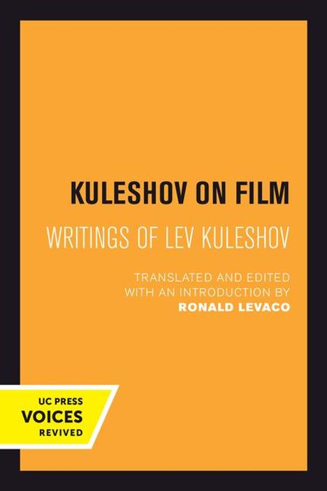 Lev Kuleshov: Kuleshov on Film, Buch