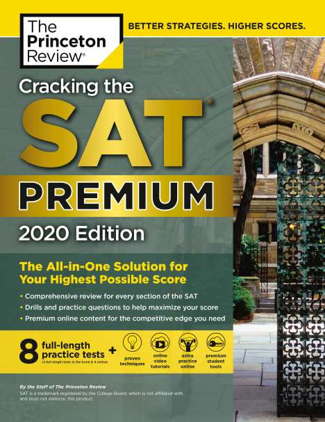 Princeton Review: Cracking the SAT Premium Edition with 8 Practice Tests, 2020, Buch