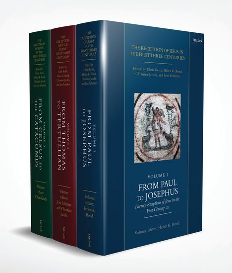 "The Reception of Jesus in the First Three Centuries" ist eine Buchtrilogie mit farblich differenzierten Covern.