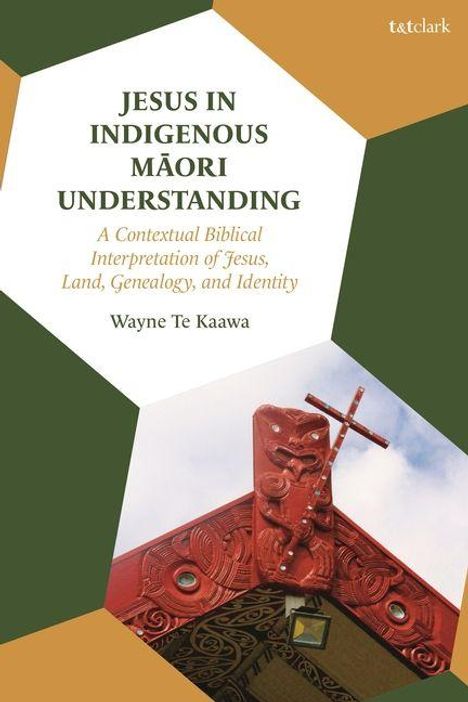 "Jesus in Indigenous Māori Understanding" von Wayne Te Kaawa. Bild eines Māori-Gebäudeteils mit rotem Schnitzwerk.