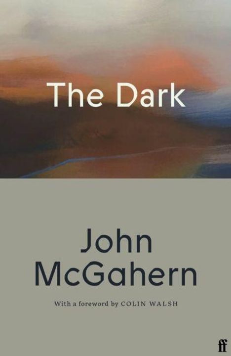 "The Dark" von John McGahern, mit Vorwort von Colin Walsh. Oben eine abstrakte Landschaft in warmen Tönen.