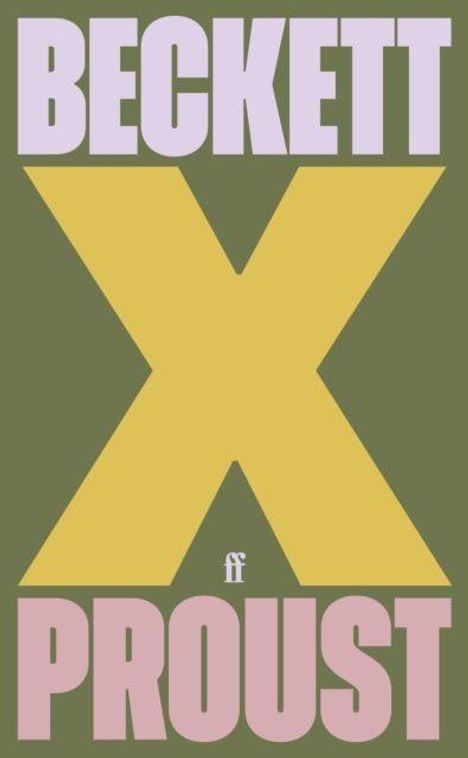 „BECKETT X PROUST“ in großen Buchstaben, darunter kleines „ff“ Logo. Text vor olivgrünem Hintergrund.