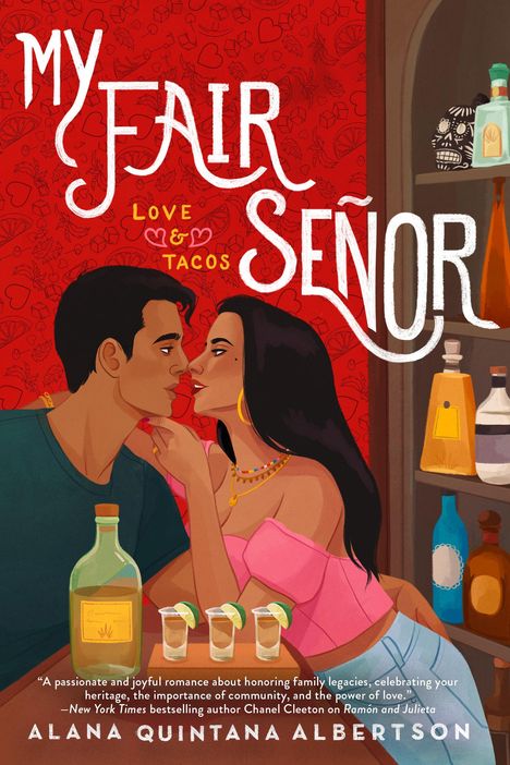 "My Fair Señor: Love & Tacos" - Zwei Personen sitzen sich nahe und flirten. Links stehen Getränke.