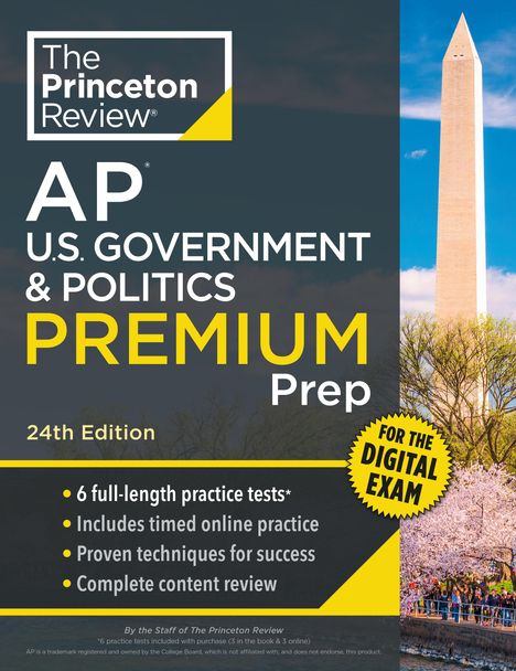 The Princeton Review: Princeton Review AP U.S. Government &amp; Politics Premium Prep, 24th Edition, Buch