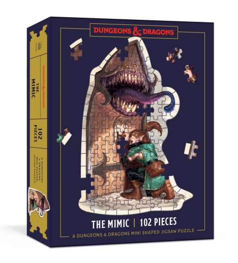 Official Dungeons &amp; Dragons Licensed: Dungeons &amp; Dragons Mini Shaped Jigsaw Puzzle: The Mimic Edition: 102-Piece Collectible Puzzle for All Ages, Spiele