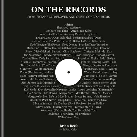 „ON THE RECORDS: 80 Musicians on Beloved and Overlooked Albums“ steht oben. Viele Musiker wie Adrianne Lenker, Billie Eilish.