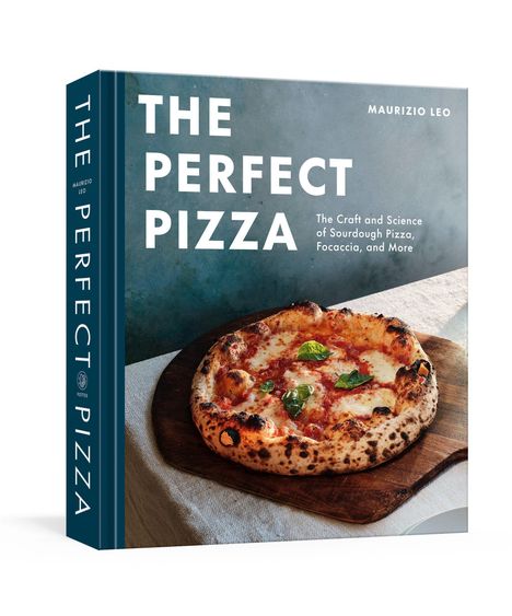 Ein Buchcover mit dem Text "THE PERFECT PIZZA" und Bild einer Pizza auf Holzbrett.