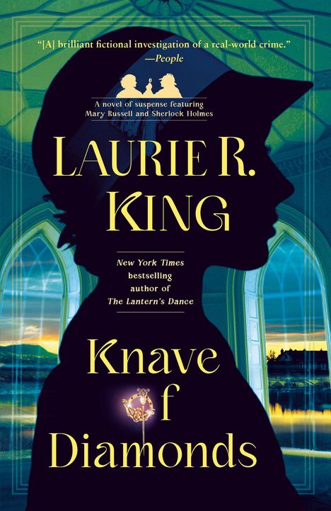"[A] brilliant fictional investigation of a real-world crime." Laurie R. King, Knave of Diamonds. Silhouette vor Torbogen.