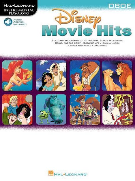 Disney Movie Hits for Oboe, Noten
