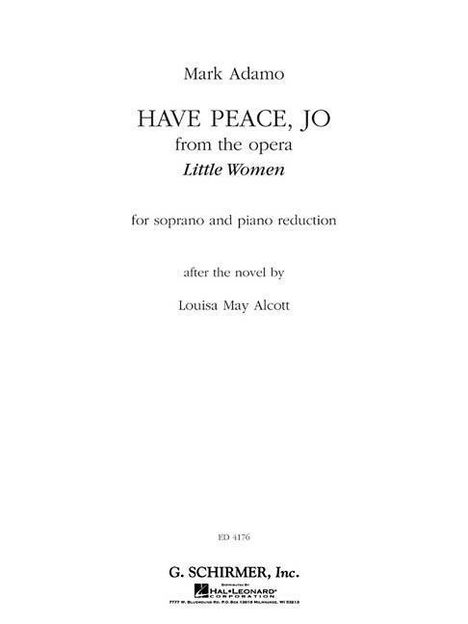 Have Peace, Jo (from the Opera Little Women): Soprano and Piano Reduction, Buch