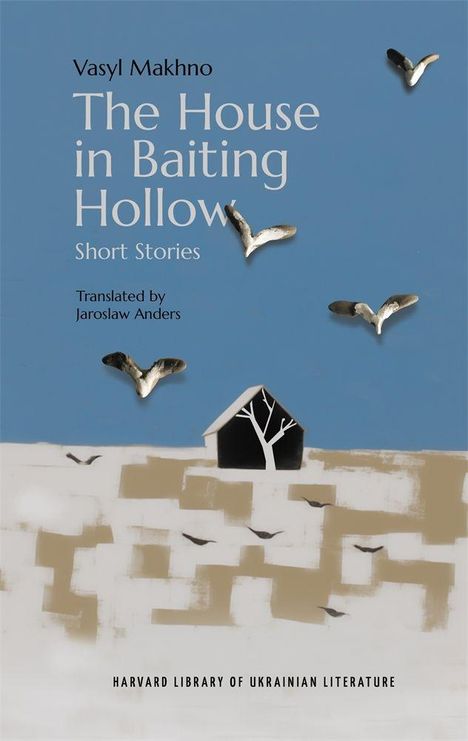 Oben steht in großen Buchstaben: "The House in Baiting Hollow". Eine stilisierte Landschaft mit weißen Vögeln.