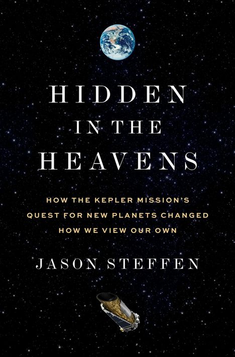 "Hidden in the Heavens" von Jason Steffen, über die Kepler-Mission. Oben die Erde, unten ein Teleskop im Sternenhintergrund.