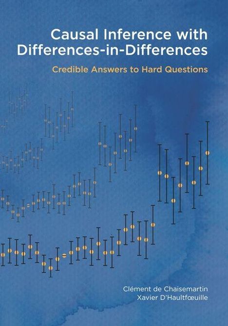 Titel: "Causal Inference with Differences-in-Differences". Untertitel: "Credible Answers to Hard Questions". Autoren: Clément de Chaisemartin, Xavier D'Haultfœuille. Hintergrund in Blau mit grafischen Linien und Punkten.