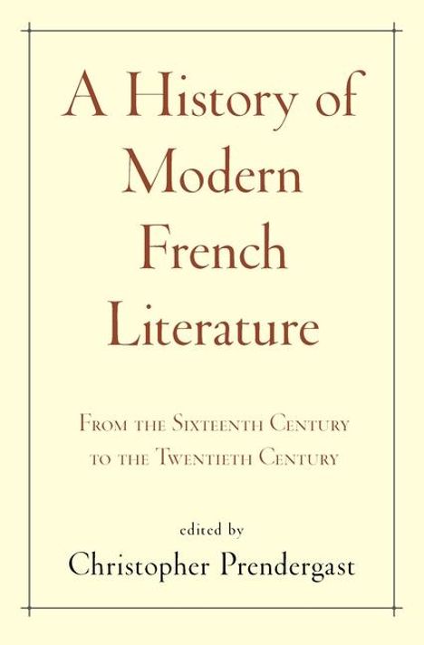 A History of Modern French Literature, Buch