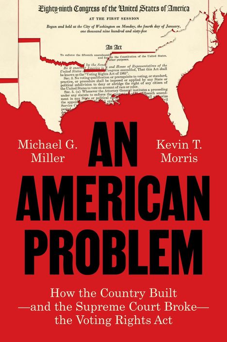 Text: "An American Problem". Autoren: Michael G. Miller, Kevin T. Morris. Hintergrund: Karte der USA mit rotem Hintergrund.