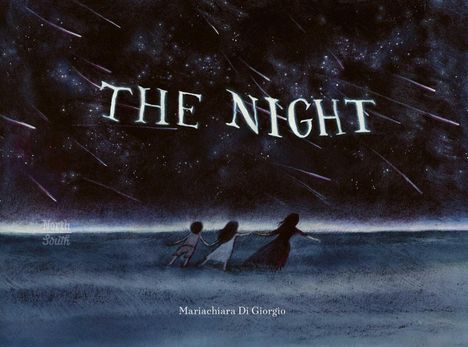 "The Night" und "Mariachiara Di Giorgio" in hellem Schriftzug auf einem dunklen, sternklaren Himmel mit drei Silhouetten.