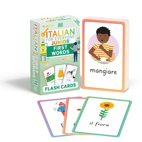 Dk: Italian for Everyone Junior First Words Flash Cards, Diverse