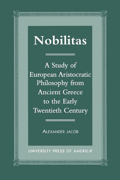 Alexander Jacob: Nobilitas, Buch