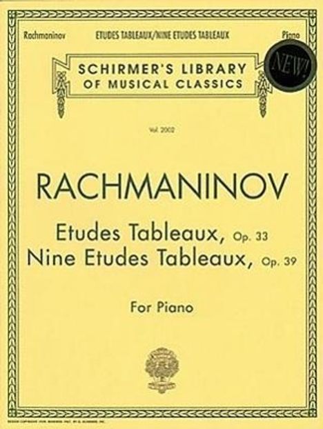 Etudes Tableaux, Op. 33 &amp; 39: Schirmer Library of Classics Volume 2002 Piano Solo, Buch