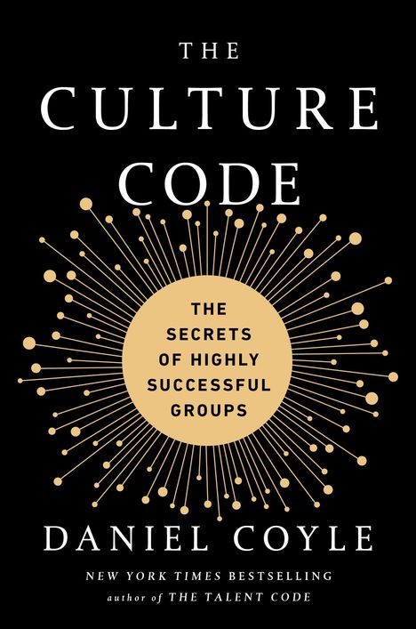 "The Culture Code: The Secrets of Highly Successful Groups", Daniel Coyle. Grafik: Explodierende Linien mit Punkten.