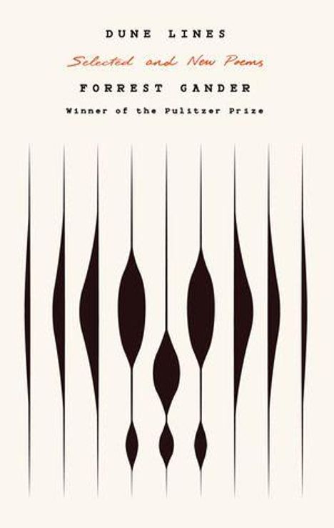„Dune Lines, Selected and New Poems, Forrest Gander, Winner of the Pulitzer Prize“. Abstrakte schwarze Linien und Formen.