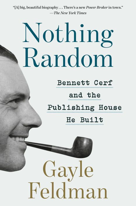 Oben steht ein Zitat der New York Times, darunter der Titel "Nothing Random". Links das Profil eines Mannes mit Pfeife.
