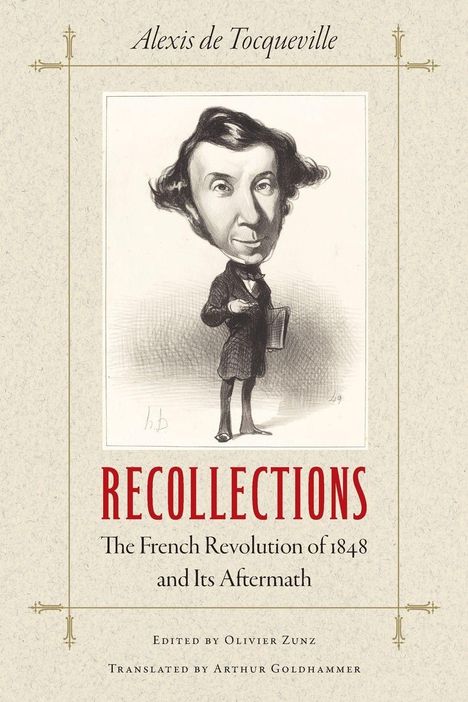 "Recollections: The French Revolution of 1848 and Its Aftermath." Illustration: Ein Mann in altmodischem Anzug mit übergroßem Kopf.